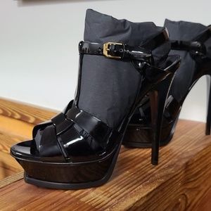Saint Laurent Patent Tribute Sandals